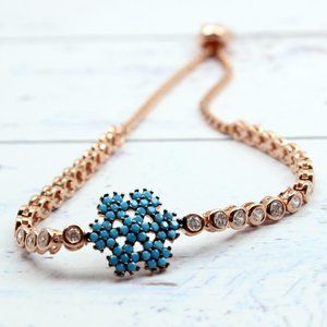 ELEGANT TURQUOISE SNOWFLAKE BRACELET